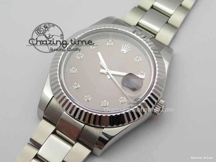 0214 Packable DateJust II 41mm SS BP Maker Best Edition Gray Dial Diam On SS Bracelet SA 3729